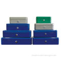 Cash Box, Cash-safe, Removable Cash Tray with Compartment for Rolled Euro Coins and Business Cheques